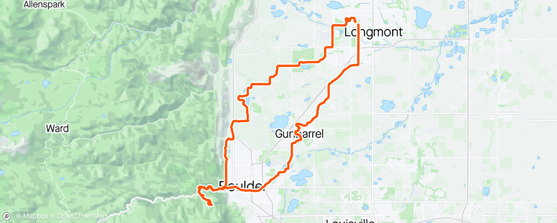 Map of the activity, Lefthand Trail Chapman Gunbarrel Loop