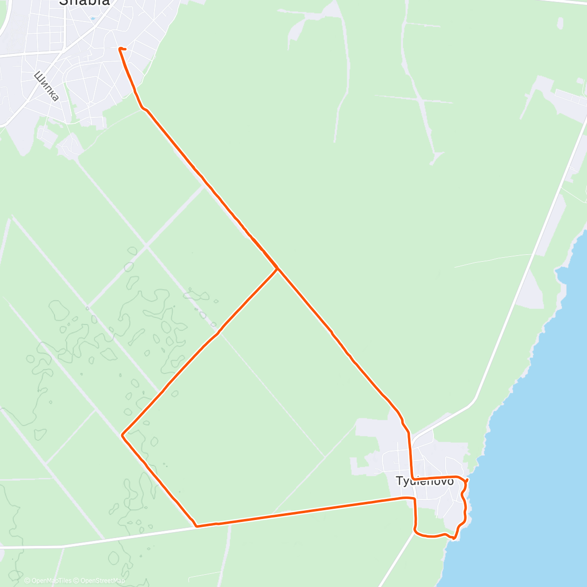 Map of the activity, ☀️ Шабла Morning Trail Run