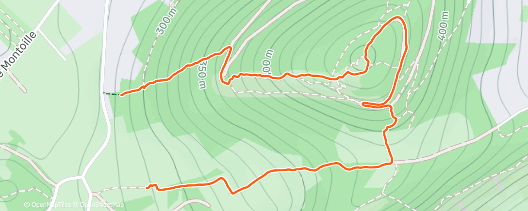 Map of the activity, Afternoon Hike