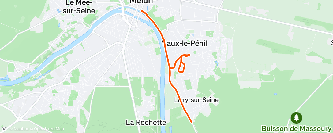 Map of the activity, Course à pied le midi