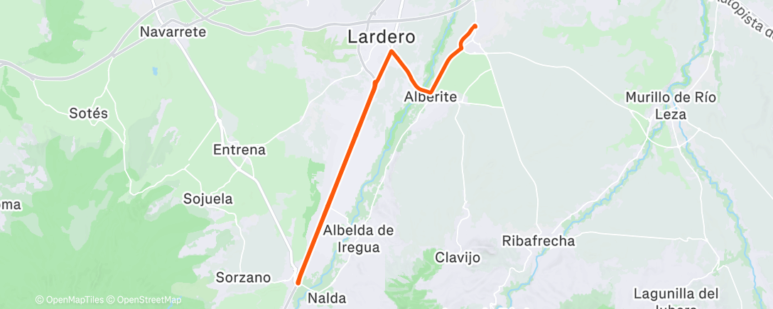Mapa de la actividad (Bicicleta por la tarde)