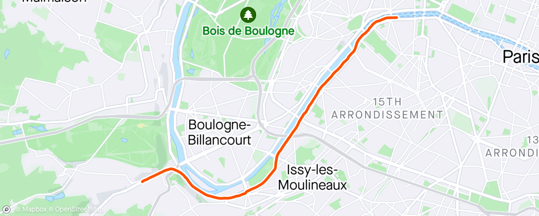 アクティビティ「Course à pied le soir」の地図