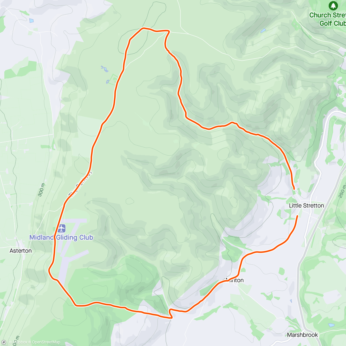 「Shropshire Hills Loop 🔁」活動的地圖