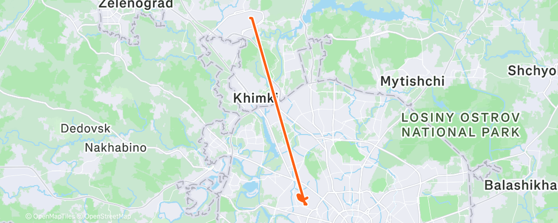 Map of the activity, Afternoon Run