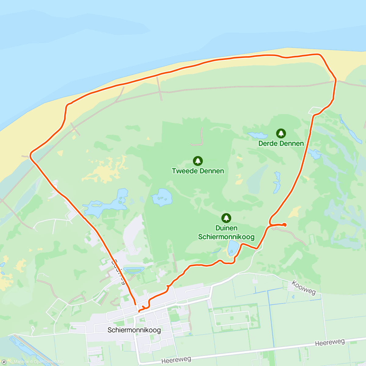 Map of the activity, Wandeling Schiermonnikoog