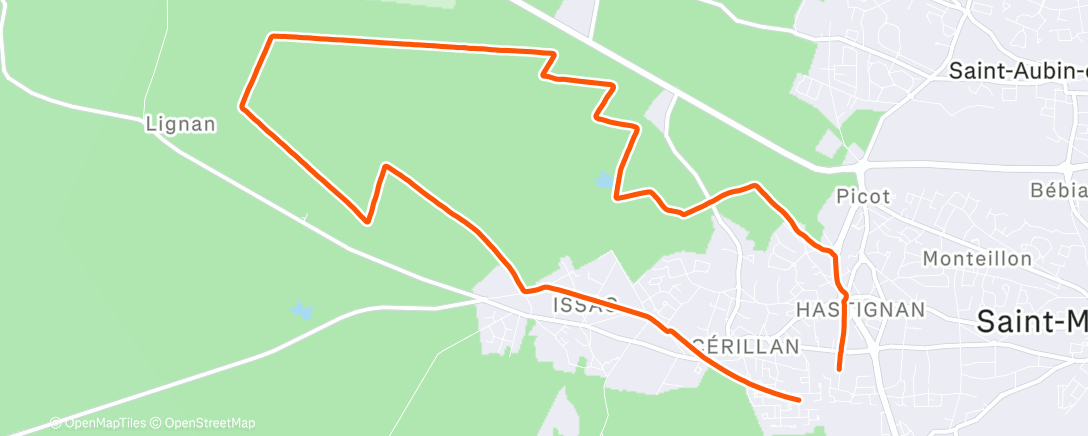 Map of the activity, Marche rapide 2H