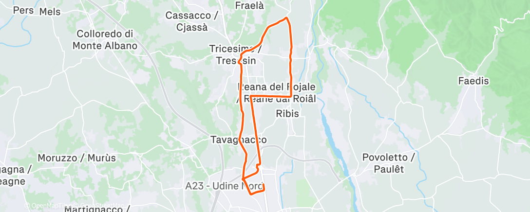 Map of the activity, Lunch Ride