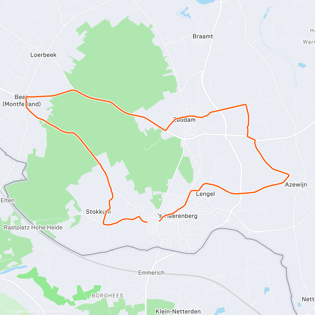 Map of the activity, Montferland Halve Marathon 2026!!