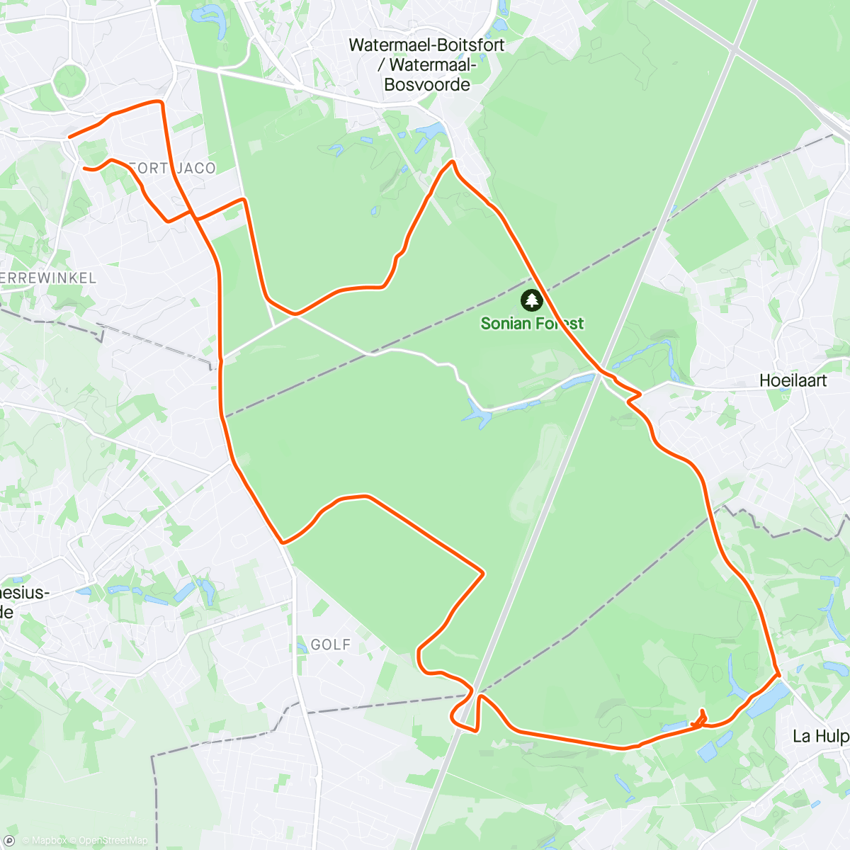 Mapa da atividade, B017 Afternoon Ride
