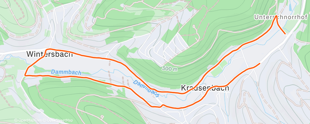 Map of the activity, Evening Run