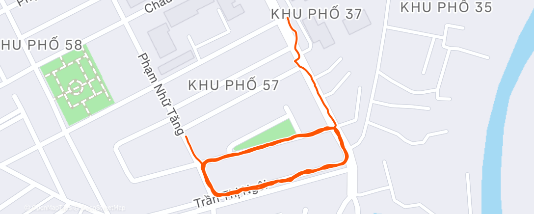 Map of the activity, Night Run