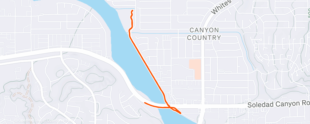 Map of the activity, Afternoon Run