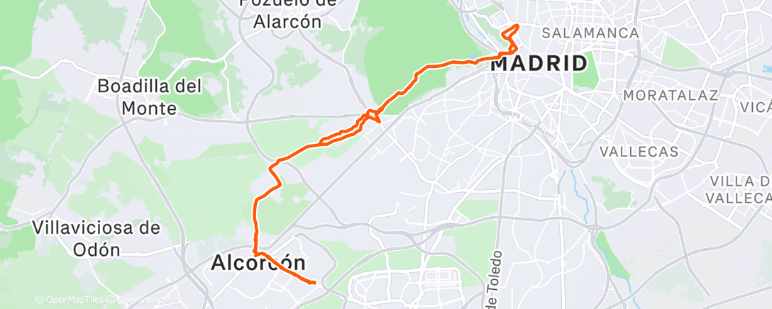 Map of the activity, Bicicleta de montaña matutina