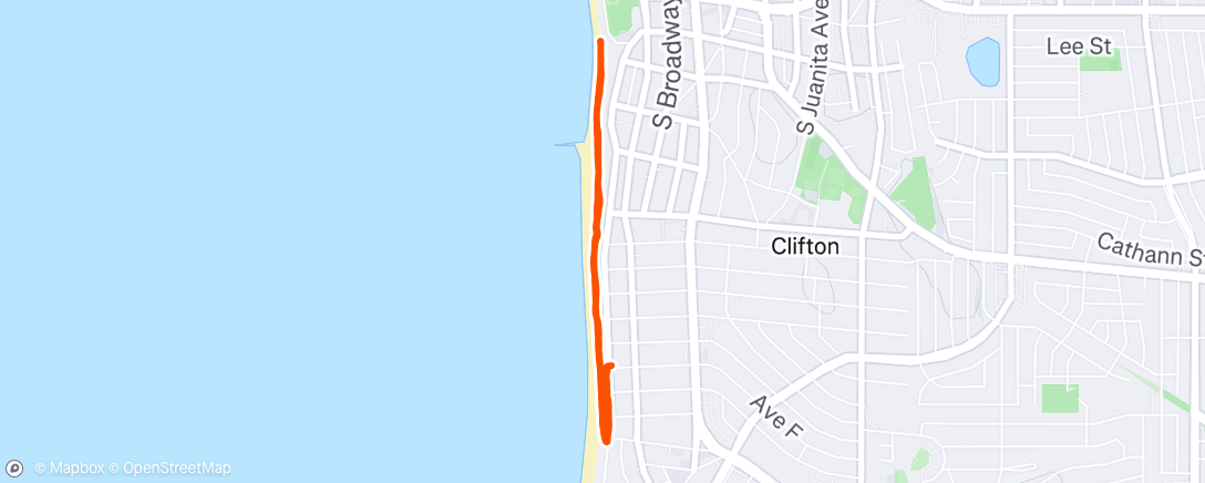 Map of the activity, Wednesday Evening Run