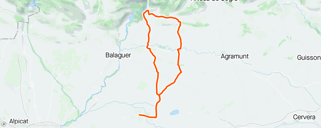 Map of the activity, La Sentiu - Camarasa - Cubells - Bellmunt
