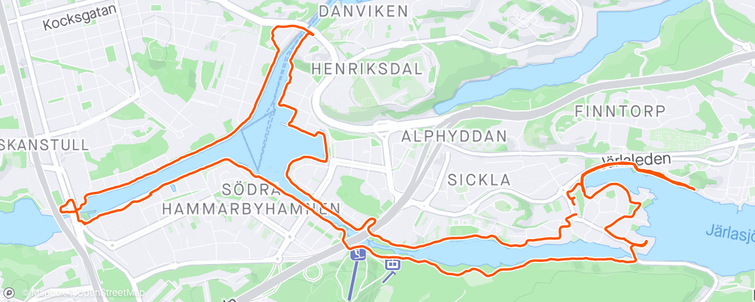 Map of the activity, Runt Hammarby sjö och Sicklasjön 💚