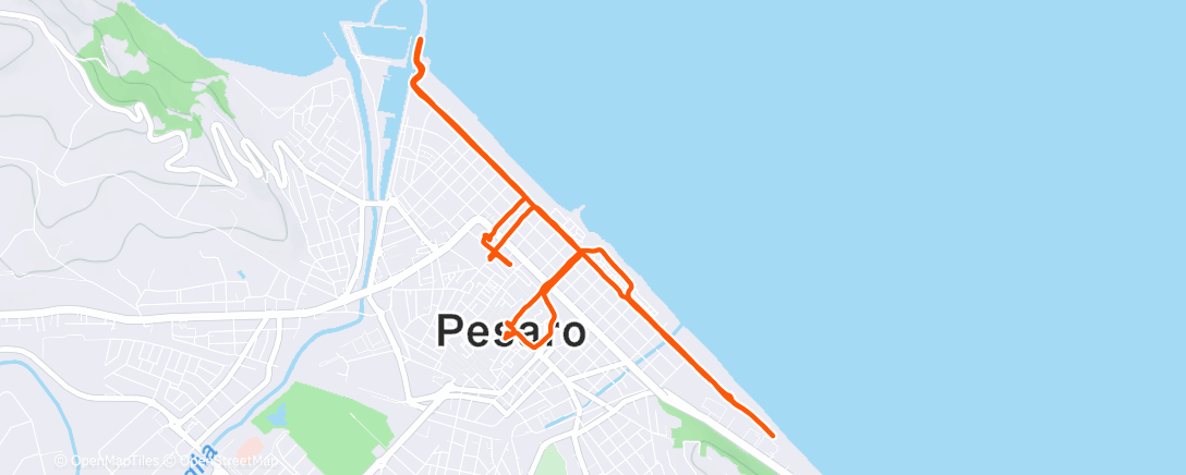 Map of the activity, Pedalata pomeridiana