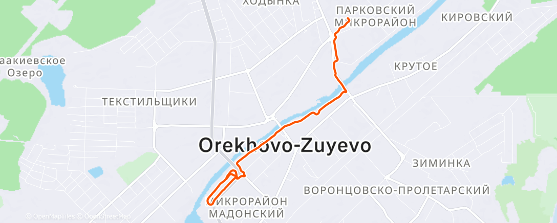 Map of the activity, Полуденный забег