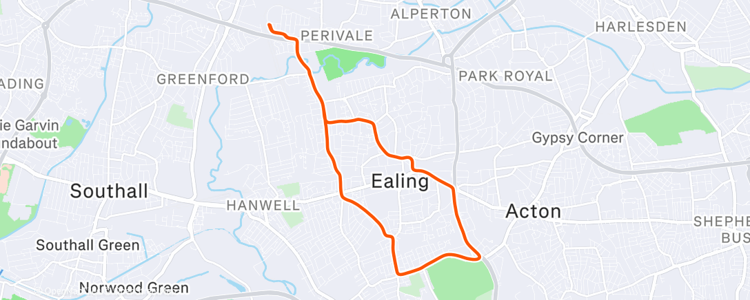 Map of the activity, Afternoon Run