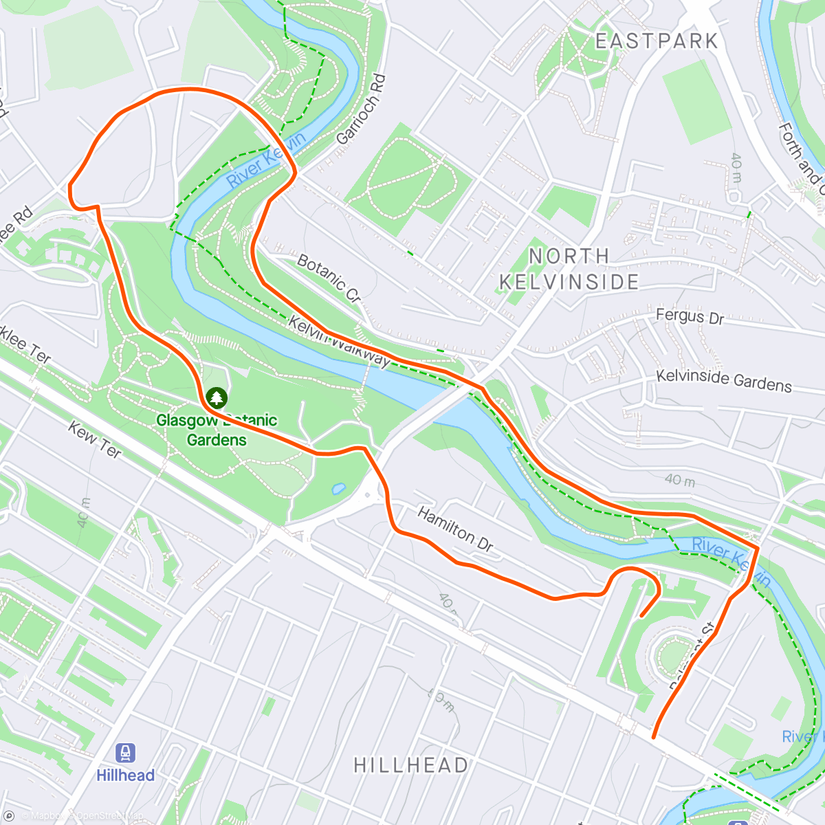 Map of the activity, Morning Run with Sophie