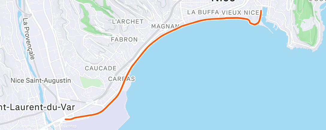 Map of the activity, Cycling