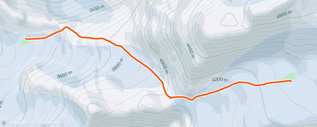 Map of the activity, Denali Day 14, part 2: 14 to 11