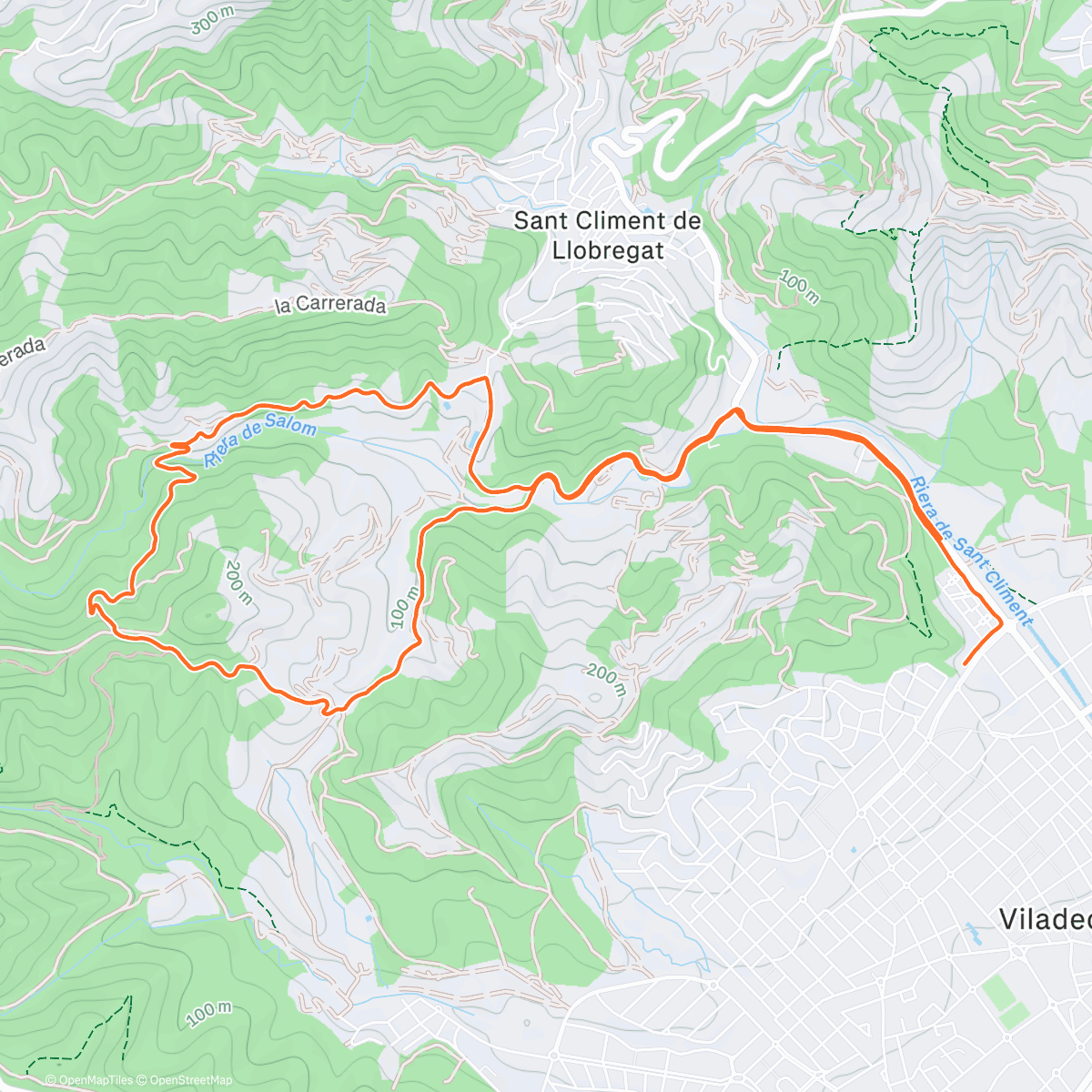 Map of the activity, Carrera de montaña matutina