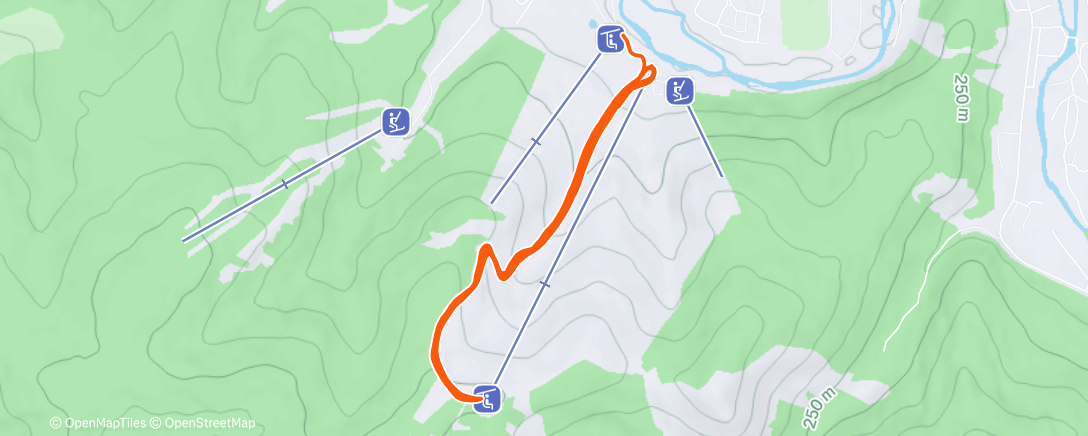 Map of the activity, Внетрассовое катание на лыжах (утро)