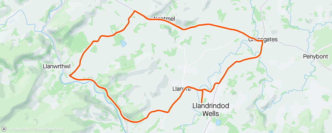 Map of the activity, Radnorshire RR