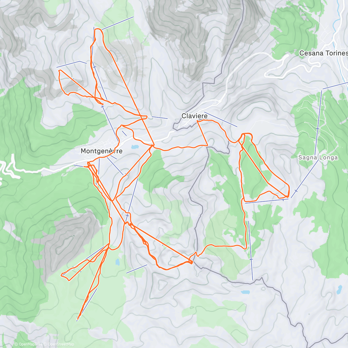 Карта физической активности (Ski à Montgenevre avec le fiston)