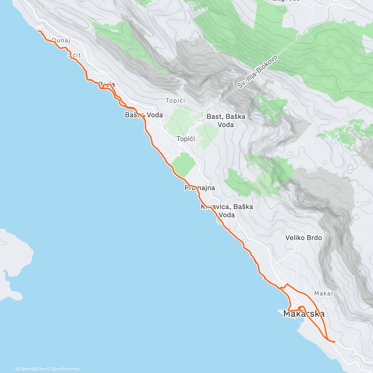 Map of the activity, Lunch Mountain Bike Ride