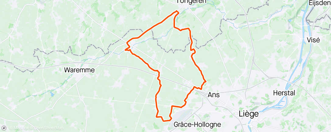 Map of the activity, Ride between coffees