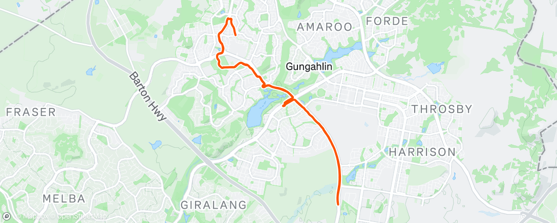 Map of the activity, Morning Run