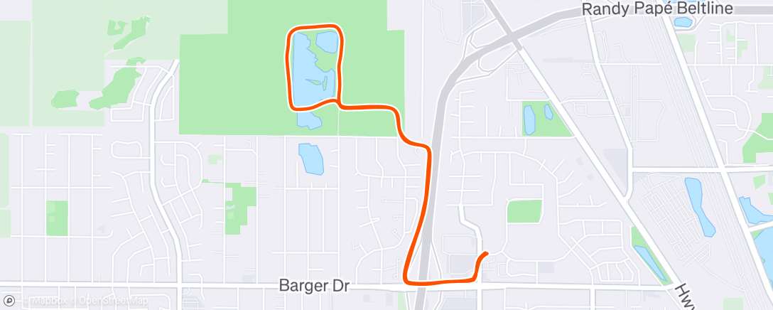 Map of the activity, Evening Run