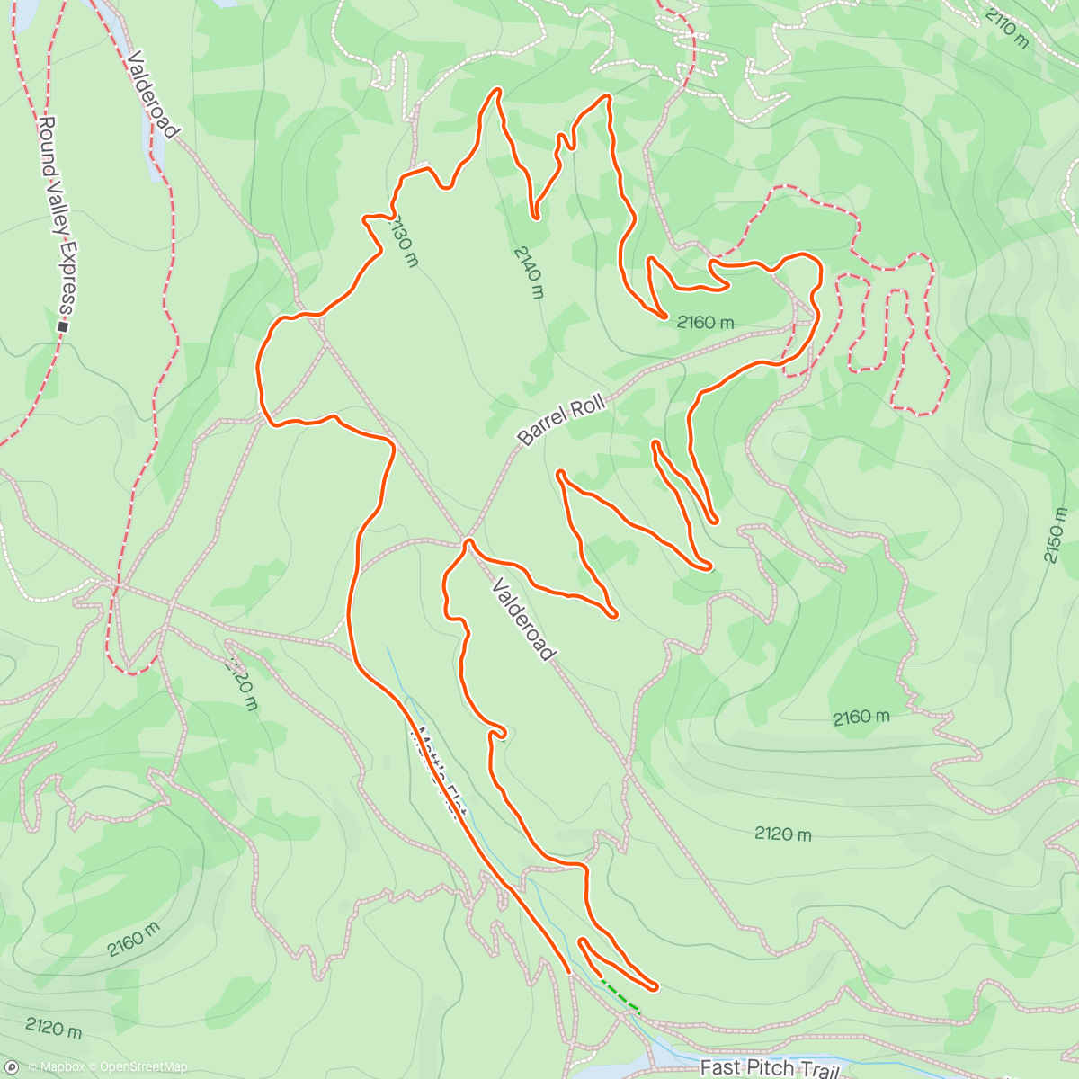 Map of the activity, P Dog with Parker