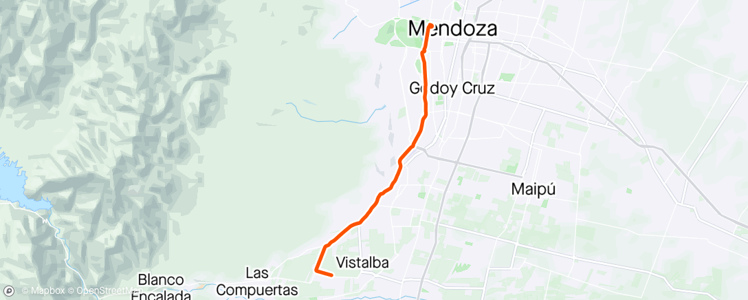 Mapa de la actividad, Meia Maratona - Mendoza 🇦🇷✅