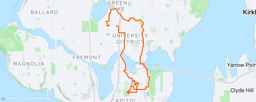 Map of the activity, Afternoon Run