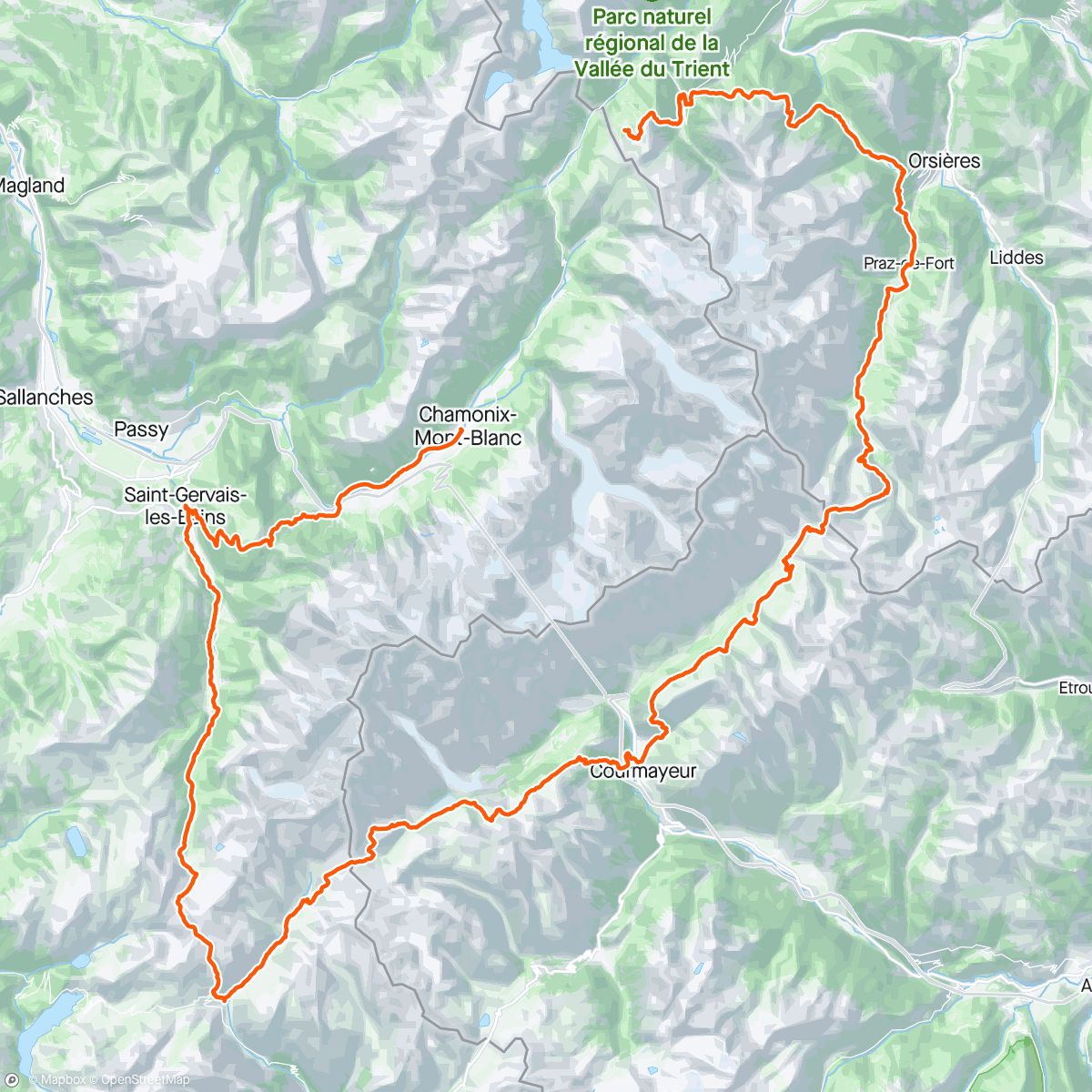 Map of the activity, UTMB 176k // 10.000m+ Part 1