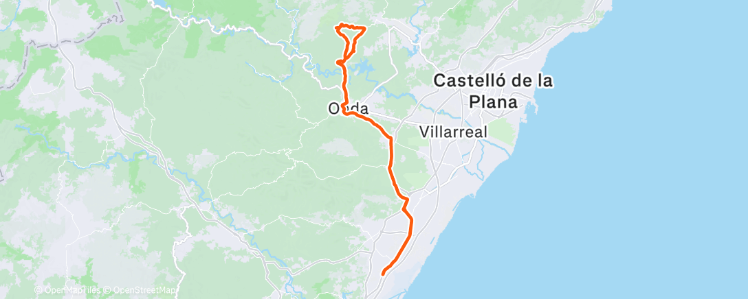 Map of the activity, Bicicleta de gravilla matutina