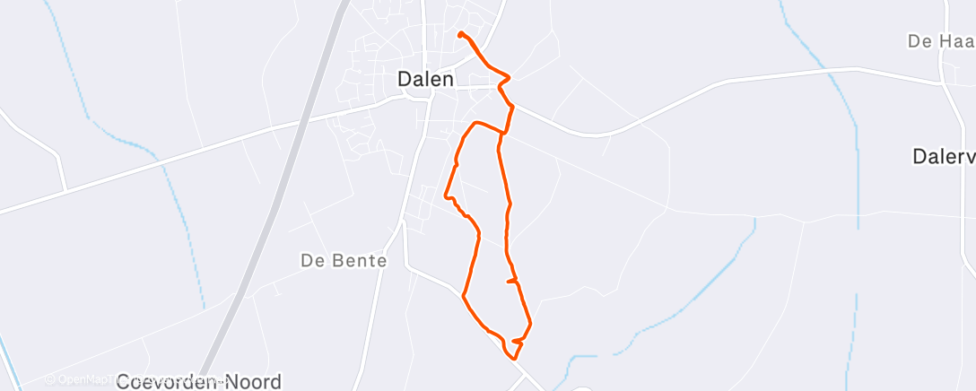 Map of the activity, Namiddagwandeling