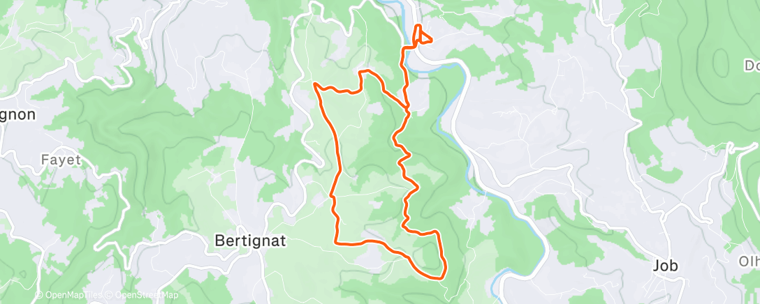 Map of the activity, Trail dans l'après-midi