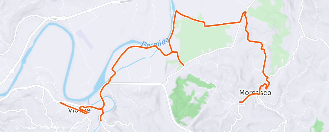 Map of the activity, Corsa mattutina