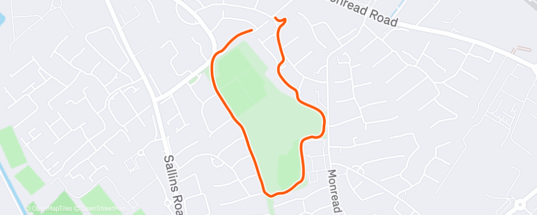 Map of the activity, Evening Walk