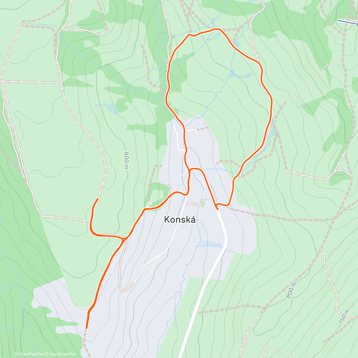 Map of the activity, Lunch Trail Run