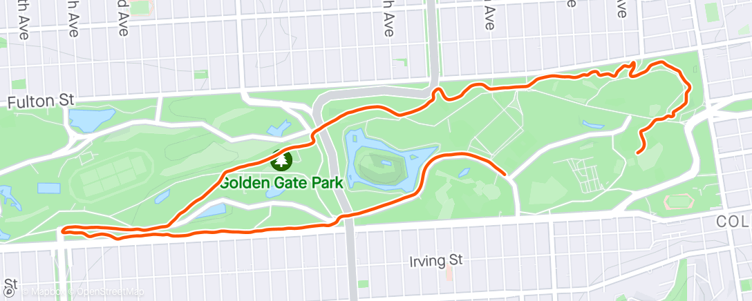 Map of the activity, Golden Gate Park Morning