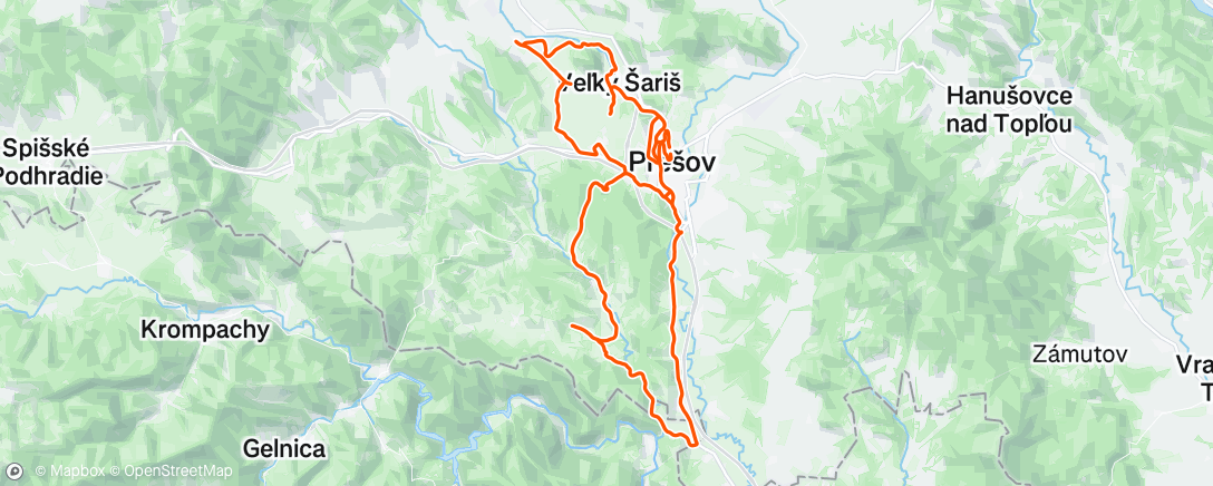 Map of the activity, Po-Obišovce-Ľubovec-Župčany-Imuna-Po