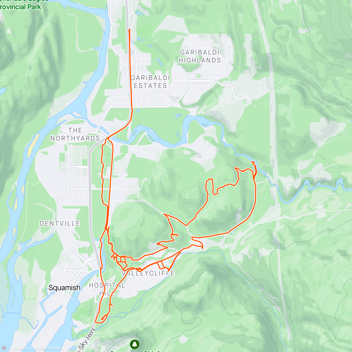 Map of the activity, Valleycat