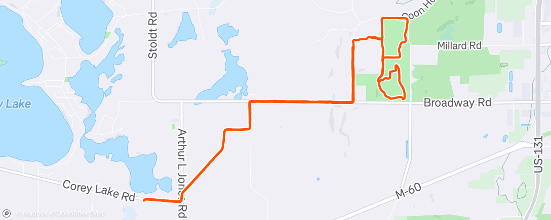 Map of the activity, Morning Run