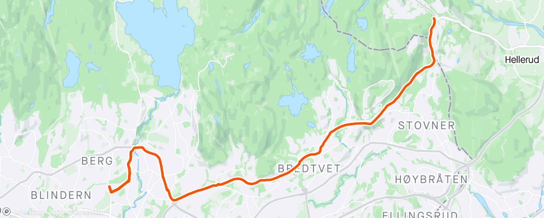 Map of the activity, Fin, liten kveldstur