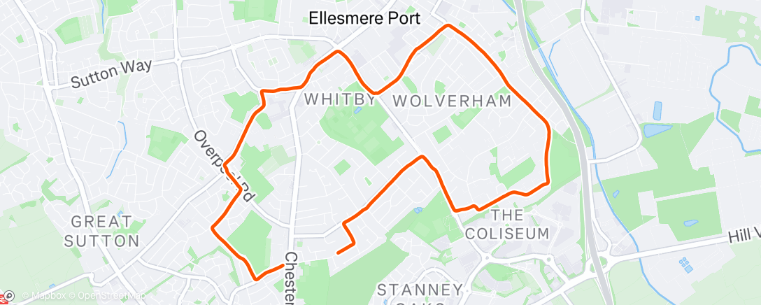 Map of the activity, Evening Run